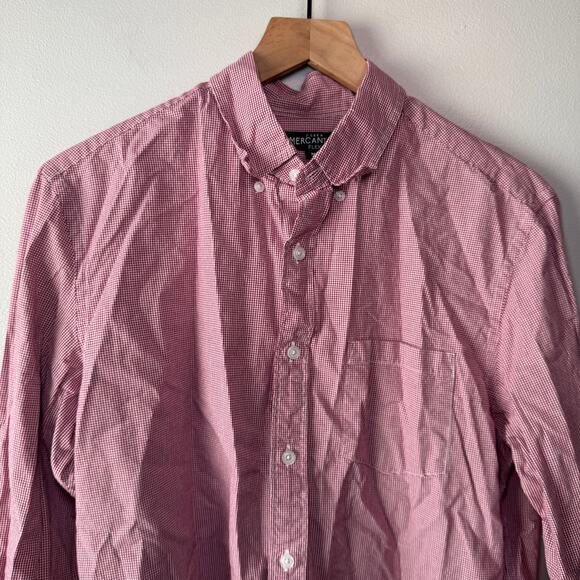 J. Crew Mercantile Flex Men's Long Sleeve Gingham Print Dress Shirt Size Medium - Picture 2 of 6